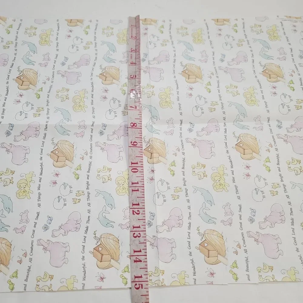Vintage 90s Gibson Noah's Arc Animals Baby Shower Religious Gift Wrap